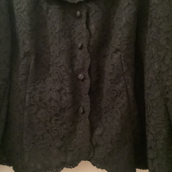 Plus size lace style collar long sleeve button down jacket top shirt blouse  NWT - Picture 6 of 11